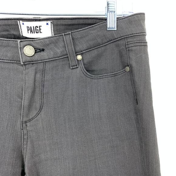 Paige Skinny Jeans Ankle Zip Womens Size 29 Two Tone Denim Black Gray - Picture 4 of 8